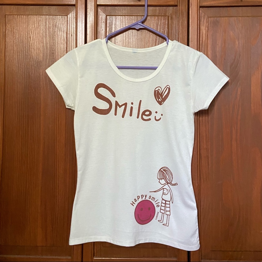 White Tee Smile Cute